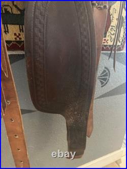 Western Saddle Vintage Antique Western Decor 13.5 Seat Brown Leather