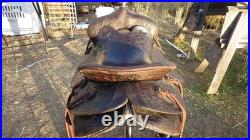 Western Saddle Vintage Well Used, Lasting Well Hand Tooled