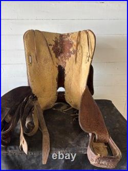 Western Saddle, brown leather, size 24