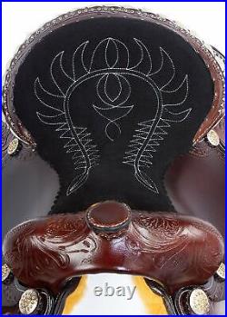 Western Show Saddle Tack Set Yellow Crystal Silver Studded Premium Leather