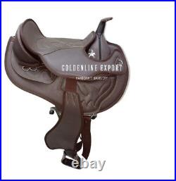 Western Style Synthetic Treeless Horse Tack Saddle sizes 15 to 18 With Set