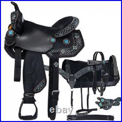 Western Synthetic Barrel Racing Trail Tack Equestrian Horse Saddle 12-18 inches