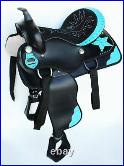 Western Synthetic Cardura Trail Barrel Racing Horse Saddle Tack With Accessories