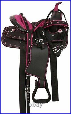 Western Synthetic Premium Barrel Racing Horse Saddle With Tack Set