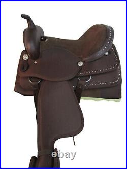 Western Synthetic Saddle Gaited Horse Pleasure Trail Brown Tack Set 15 16 17