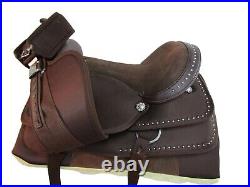 Western Synthetic Saddle Gaited Horse Pleasure Trail Brown Tack Set 15 16 17
