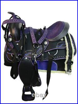 Western Synthetic Saddle Purple Custom Made Pleasure Horse Trail Tack 15 16 17
