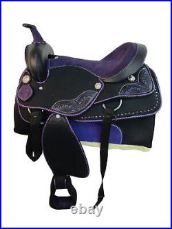 Western Synthetic Saddle Purple Custom Made Pleasure Horse Trail Tack 15 16 17
