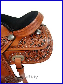 Western Tooled Leather Miniature Kids Pony Custom Horse Saddle Latigo Harness