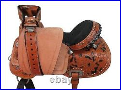 Western Trail Comfy Saddle 17 16 15 Pleasure Horse Tooled Used Leather Tack Set