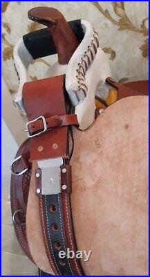 Western Trail Horse Saddle Barrel Racing Tack Premium Leather Tooled 10-18 DCYHI