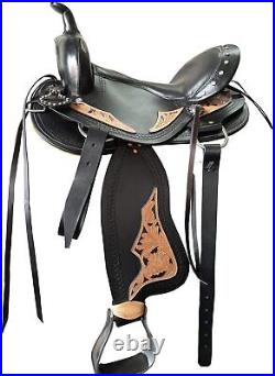 Western Trail Horse Saddle Barrel Racing Tack Premium Leather Tooled 10-18 HIUYO