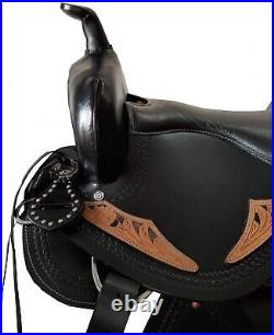 Western Trail Horse Saddle Barrel Racing Tack Premium Leather Tooled 10-18 HIUYO