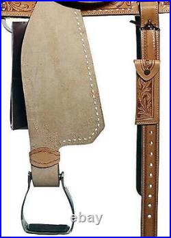 Western Trail Horse Saddle Barrel Racing Tack Premium Leather Tooled 10-18 HYI78