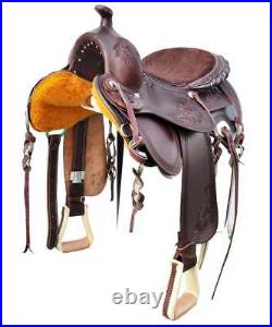 Western Trail Horse Saddle Barrel Racing Tack Premium Leather Tooled 10-18 T68HJ