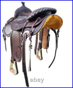 Western Trail Horse Saddle Barrel Racing Tack Premium Leather Tooled 10-18 T68HJ