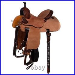 Western Trail Horse Saddle Barrel Racing Tack Premium Leather Tooled 10-18 WERTY