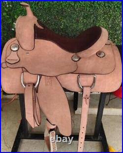 Western Trail Horse Saddle Barrel Racing Tack Premium Leather Tooled 10-18 YHUIY