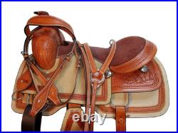 Western Trail Horse Saddle Brown Leather Pleasure Riding Tack 15 16 17 Seat US