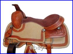 Western Trail Horse Saddle Brown Leather Pleasure Riding Tack 15 16 17 Seat US
