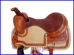 Western Trail Horse Saddle Brown Leather Pleasure Riding Tack 15 16 17 Seat US