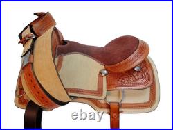Western Trail Horse Saddle Brown Leather Pleasure Riding Tack 15 16 17 Seat US