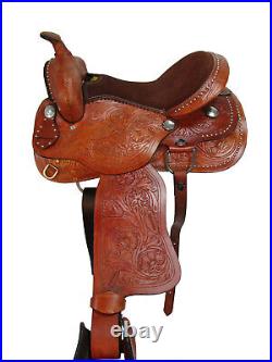 Western Trail Saddle 15 16 17 18 Pleasure Horse Floral Tooled Used Leather Tack