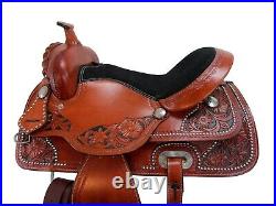 Western Trail Saddle Comfy Pleasure Tooled Used Leather Tack Set 18 17 16 15