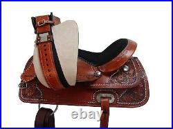 Western Trail Saddle Comfy Pleasure Tooled Used Leather Tack Set 18 17 16 15