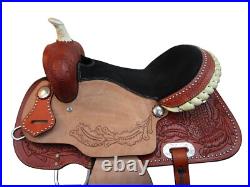 Western Trail Saddle Horse Oak Leaf Tooled Pleasure Leather Tack Set 15 16 17