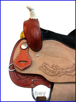 Western Trail Saddle Horse Oak Leaf Tooled Pleasure Leather Tack Set 15 16 17