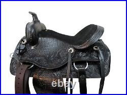 Western Trail Saddle Horse Pleasure Floral Tooled Leather Tack Set 15 16 17 18