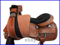 Western Trail Saddle Horse Pleasure Floral Tooled Used Leather Tack 15 16 17 18