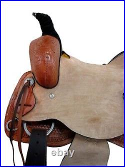 Western Trail Saddle Horse Pleasure Hard Seat Tooled Leather Tack 18 17 16 15