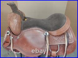 Western Trail Saddle Horse Pleasure Tooled Leather Basket Used Tack Set 16