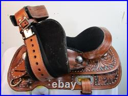 Western Trail Saddle Kids Youth Pony Pleasure Tooled Leather Used Tack 10 12 13