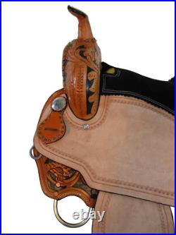 Western Trail Saddle Pleasure Horse Floral Tooled Leather Tack Set 15 16 17