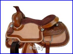 Western Trail Saddle Pro Pleasure Floral Tooled Leather Tack Set 15 16 17 18