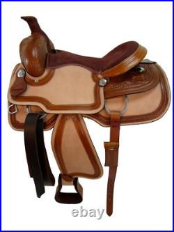 Western Trail Saddle Pro Pleasure Floral Tooled Leather Tack Set 15 16 17 18