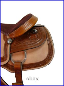 Western Trail Saddle Pro Pleasure Floral Tooled Leather Tack Set 15 16 17 18