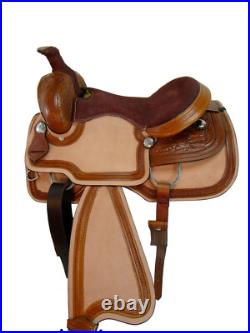 Western Trail Saddle Pro Pleasure Floral Tooled Leather Tack Set 15 16 17 18