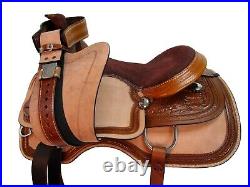 Western Trail Saddle Pro Pleasure Floral Tooled Leather Tack Set 15 16 17 18