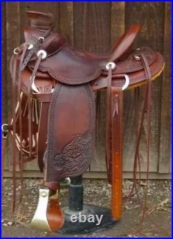 Western Wade Tree Leather Saddle 10-18 Hand-Tooled Free Tack Set & Postage