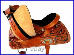 Western barrel -saddle 16 on Eco-leather buffalo orange color