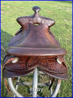 Western endurance saddle 15 buffalo Brown Color with drum dye finish