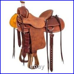 Western horse saddle 16, on eco-leather colour natural