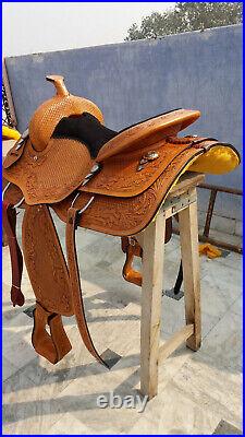 Western saddle 16- on Eco-leather buffalo with drum eye