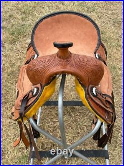 Western saddle 16, on eco-leather colour natural