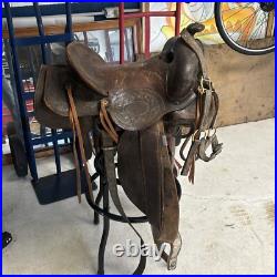 Western saddle 20 24 on eco-Lather color dark brown finish FOR USE OR DISPLAY