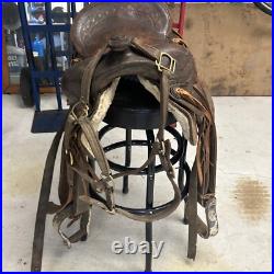 Western saddle 20 24 on eco-Lather color dark brown finish FOR USE OR DISPLAY
